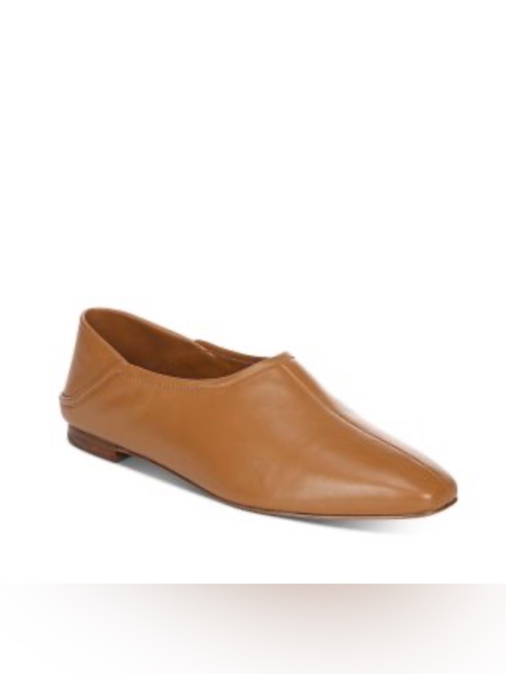Vince Branine Square Toe Leather Loafers Brown